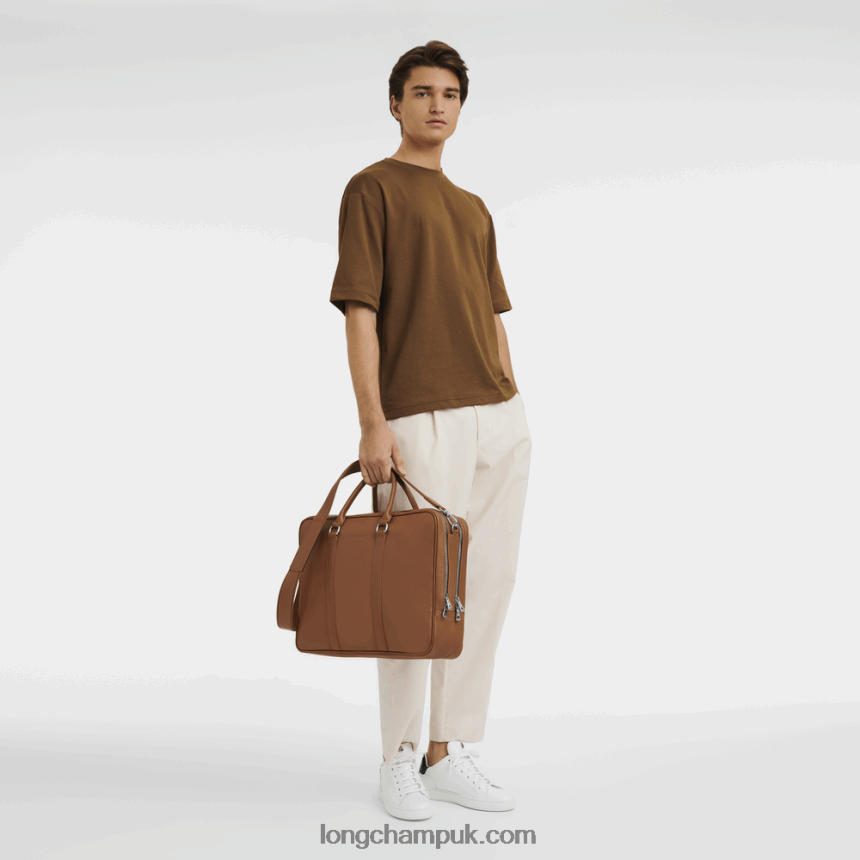 Le Foulonne Briefcase L Men Longchamp 8RTH80482 Caramel