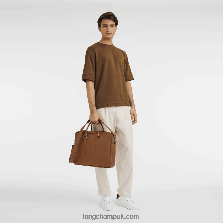 Le Foulonne Briefcase M Men Longchamp 8RTH801090 Caramel