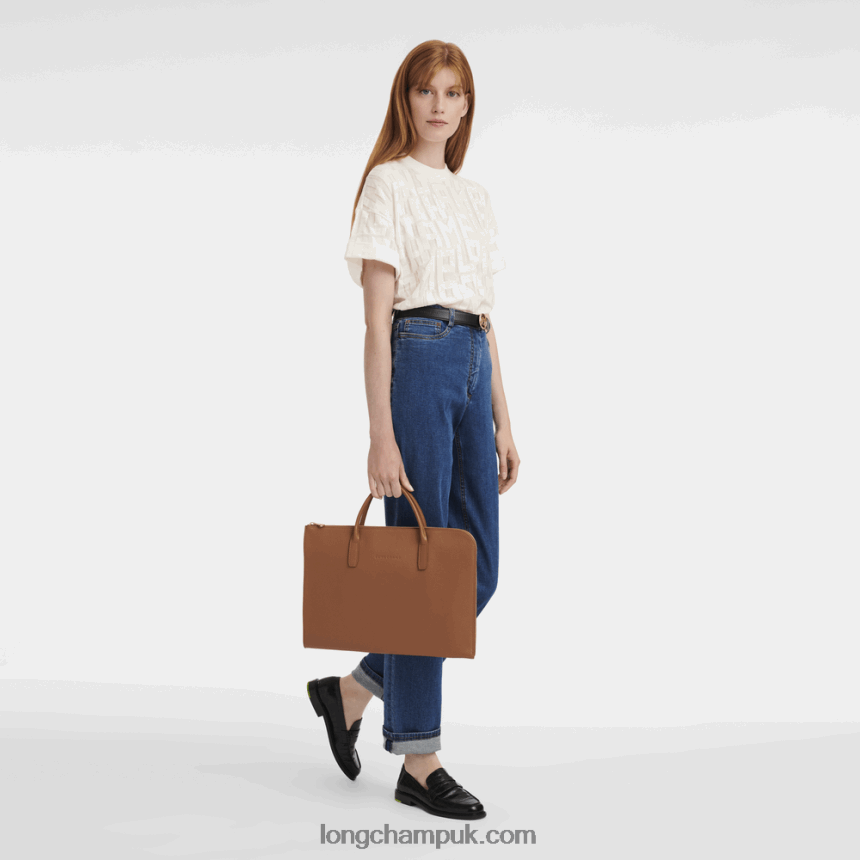 Le Foulonne Briefcase S Men Longchamp 8RTH80471 Caramel