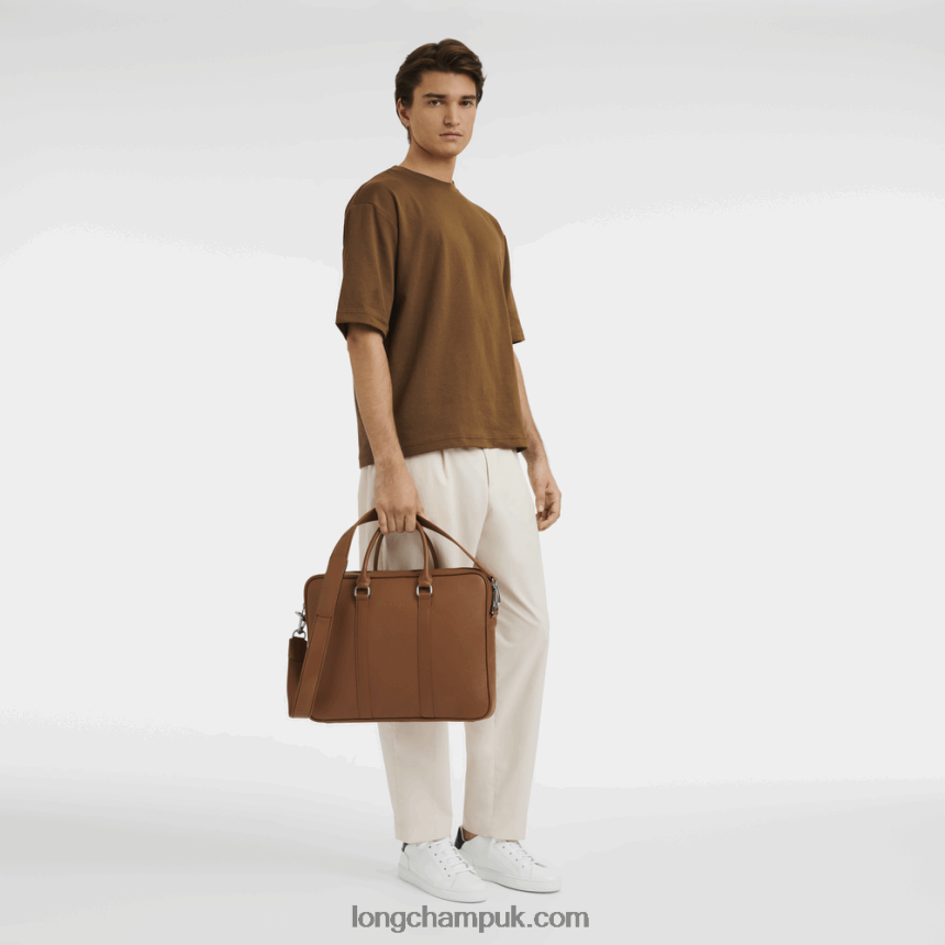 Le Foulonne Briefcase S Men Longchamp 8RTH80480 Caramel