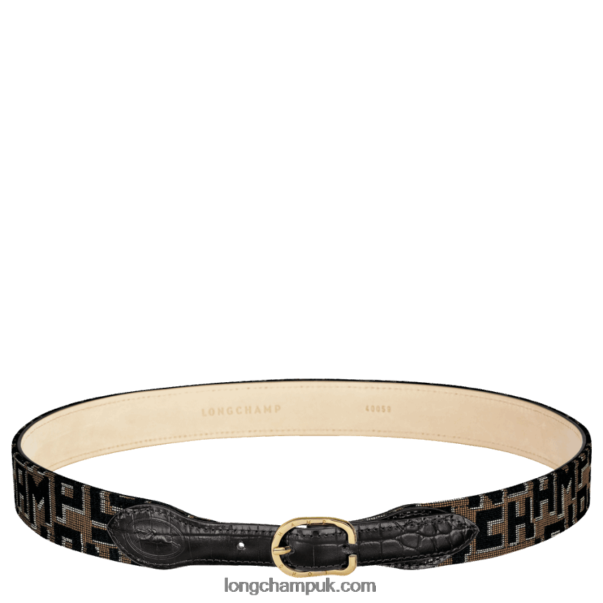 1980 Ladies's Belt Women Longchamp 8RTH80931 Taupe/Black