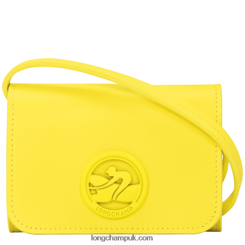 Box Trot Coin purse with leather lace Women Longchamp 8RTH80514 Lemon