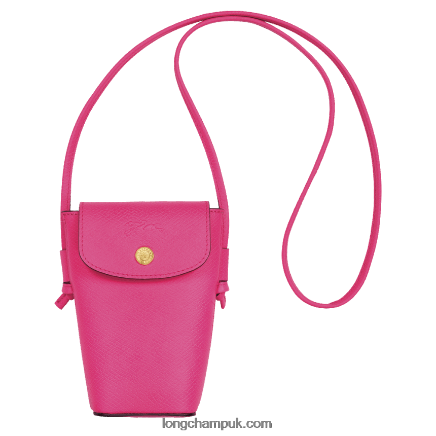 Epure Phone case with leather lace Women Longchamp 8RTH80710 Fuchsia