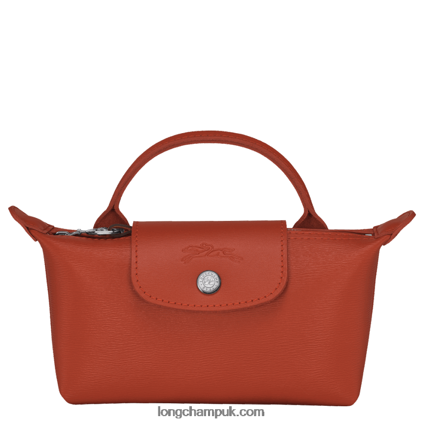 Le Pliage City Pouch with handle Women Longchamp 8RTH80679 Terracotta