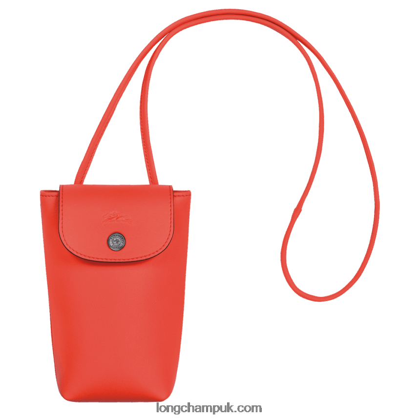 Le Pliage Xtra Phone case with leather lace Women Longchamp 8RTH80718 Orange