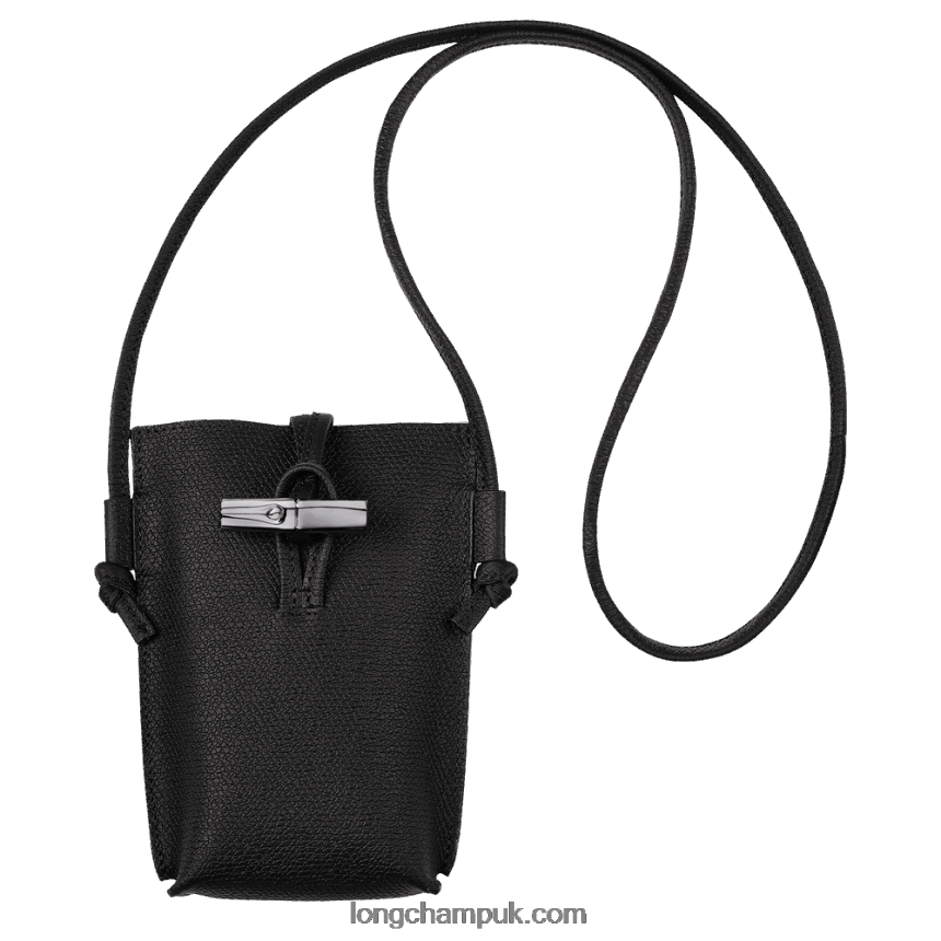 Roseau Phone case with lace Women Longchamp 8RTH80683 Black