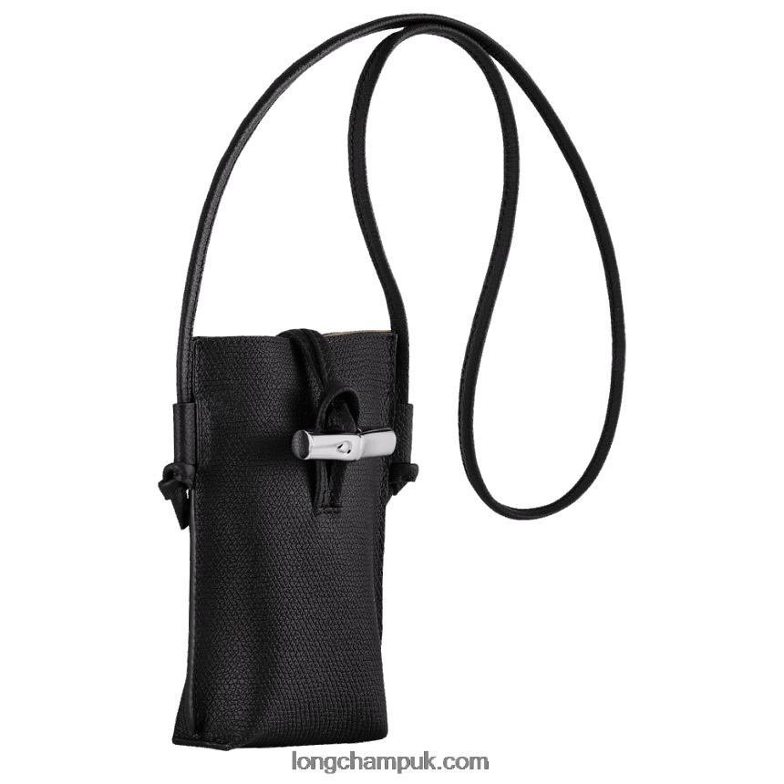 Roseau Phone case with lace Women Longchamp 8RTH80683 Black