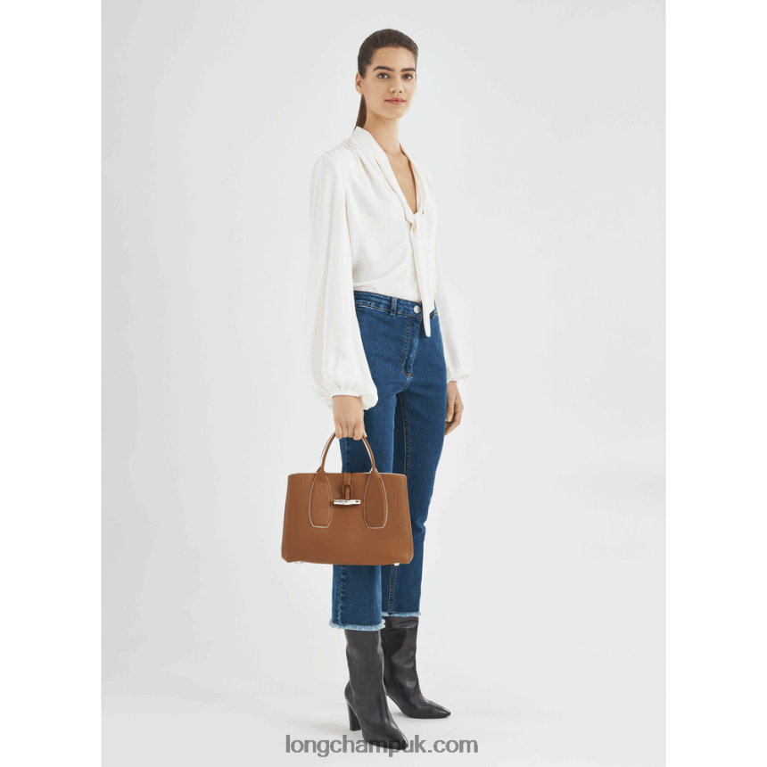 Roseau Handbag M Women Longchamp 8RTH80121 Cognac