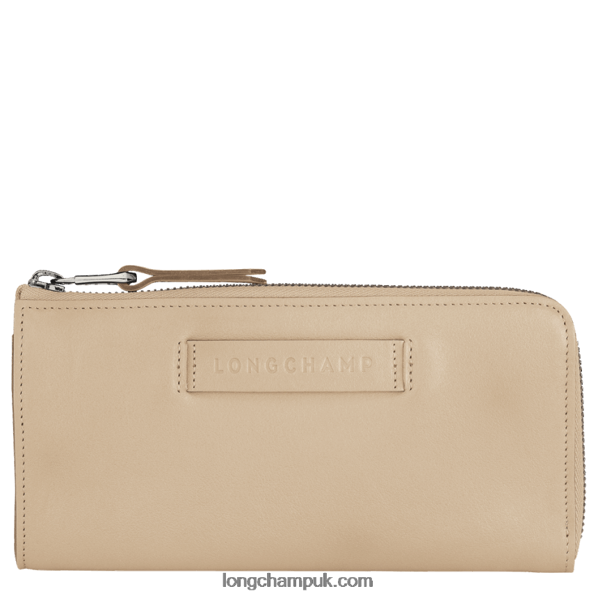 3D Wallet with zip around Women Longchamp 8RTH80621 Beige