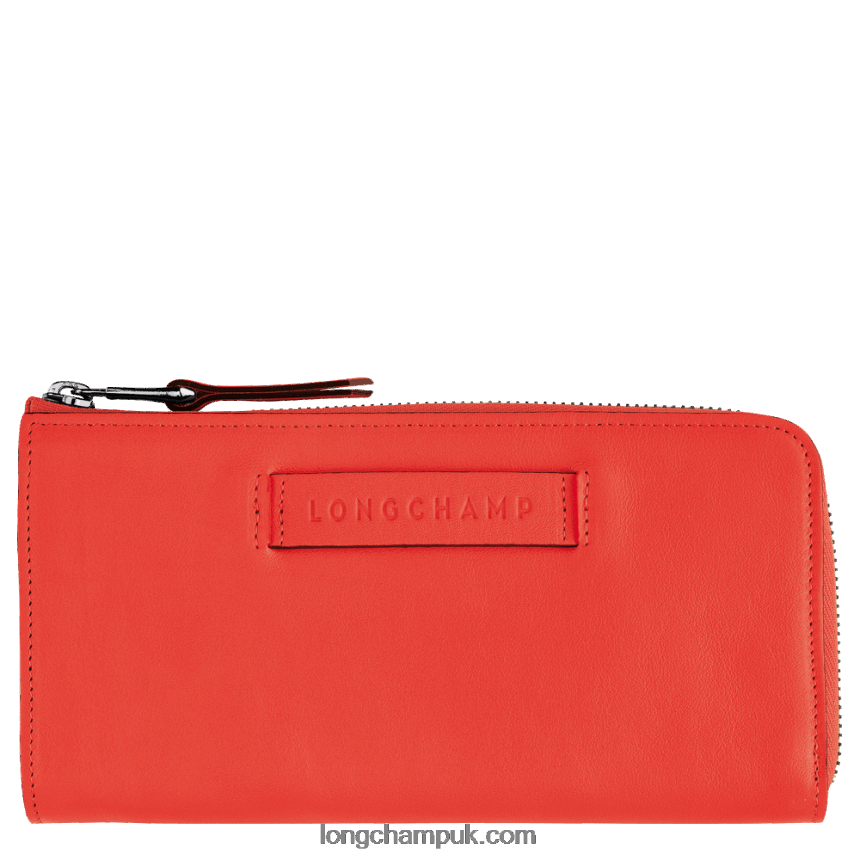3D Wallet with zip around Women Longchamp 8RTH80623 Orange