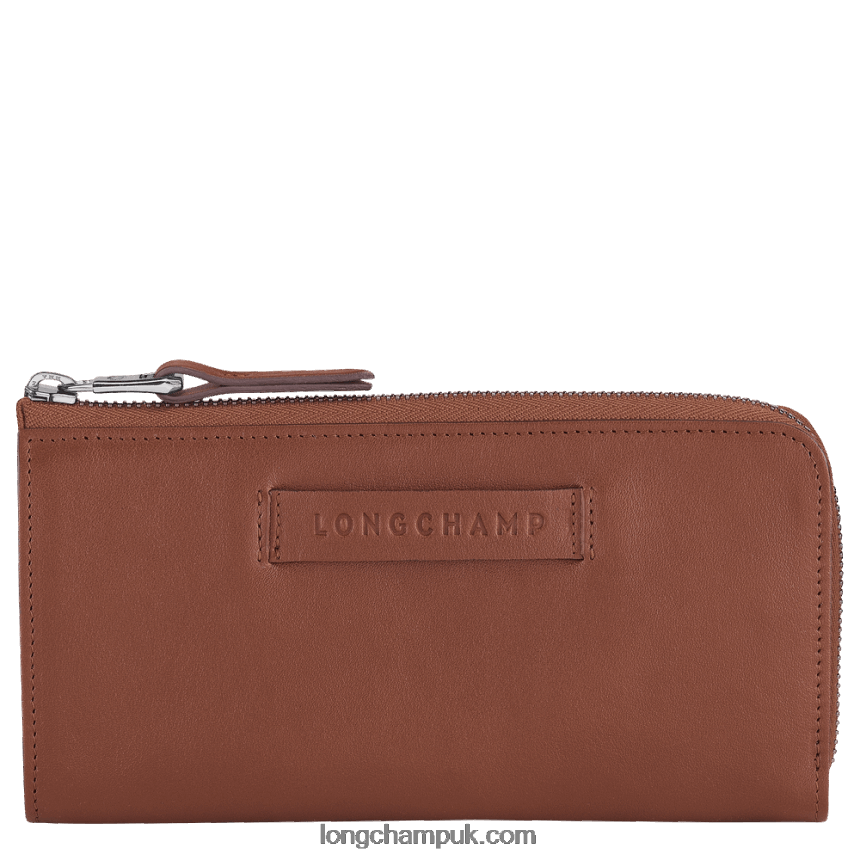 3D Wallet with zip around Women Longchamp 8RTH80624 Cognac