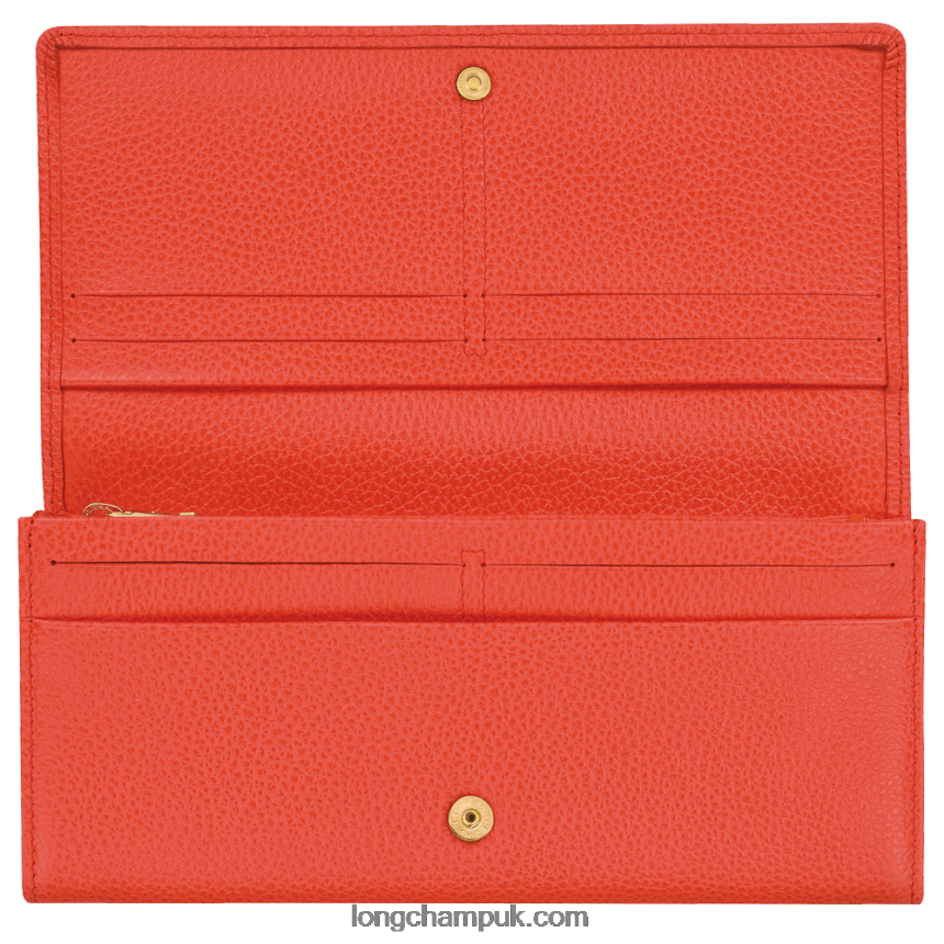 Le Foulonne Continental wallet Women Longchamp 8RTH80603 Orange