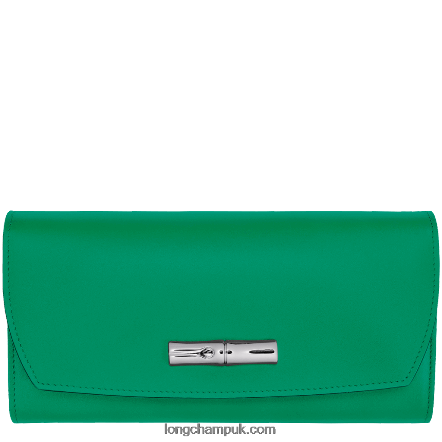 Roseau Continental wallet Women Longchamp 8RTH80566 Grass/Green Light