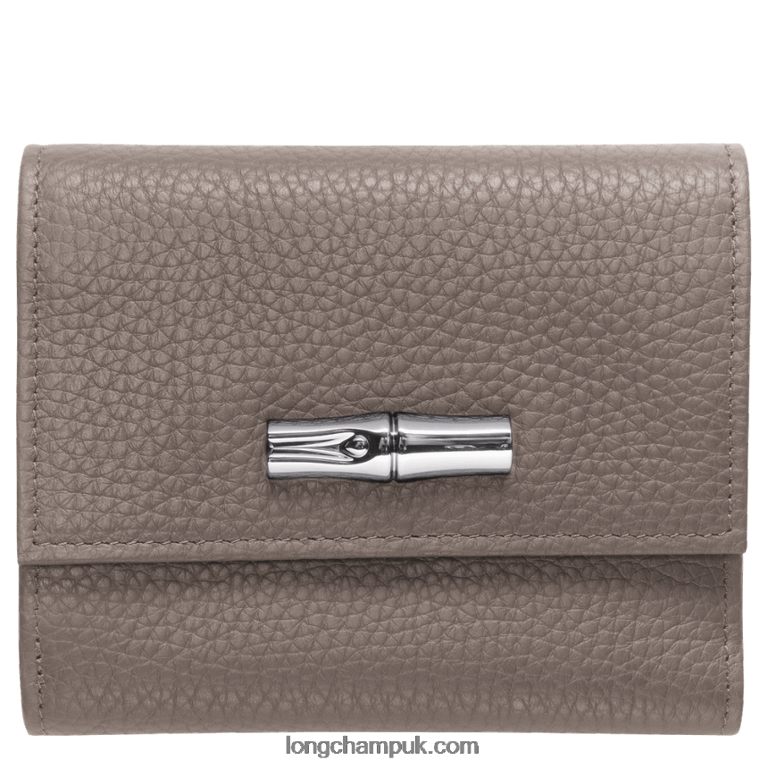 Roseau Essential Compact wallet Women Longchamp 8RTH80570 Grey